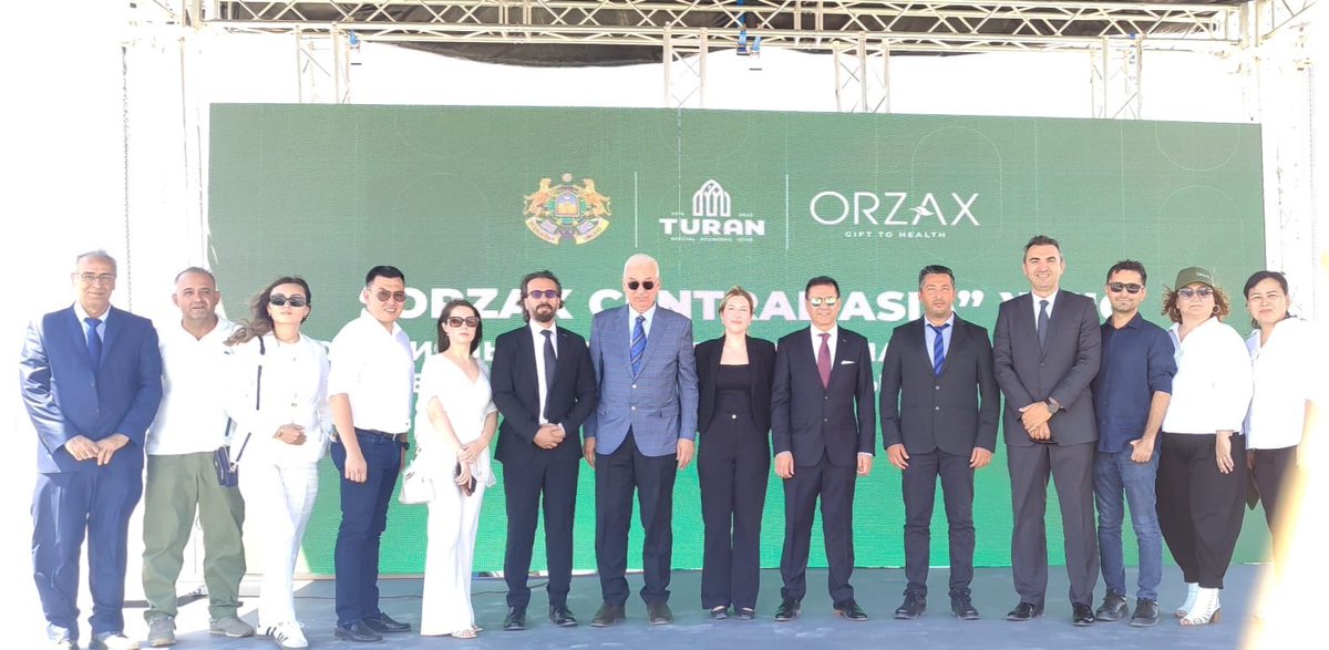 TC_TurkistanBK's tweet photo. Türkistan Bölge Valisi Nuralhan Koşerov ve Orzax Group Yönetim Kurulu Başkanı Selman Alimoğlu'nun katılımlarıyla, TOO Orzax Central Asia bünyesinde Turan Özel Ekonomik Bölgesi'nde hayata geçirilecek üretim tesisinin temel atma ve zaman kapsülü yerleştirme törenine katıldık. https://t.co/Wgy598Va7U