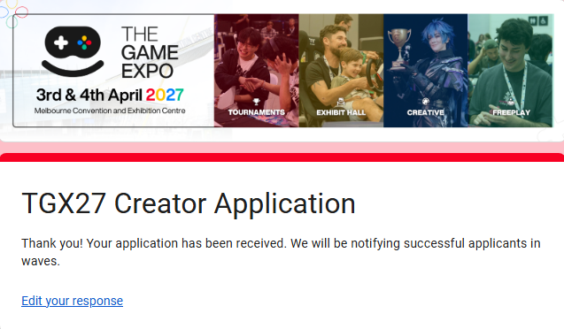 Wayward_Sinny's tweet photo. I had such a good time at @TheGameExpo this year, that I figured I'd throw my hat in the ring again for '27 🤞 https://t.co/jOxe5c3tIC