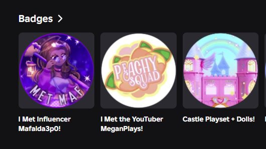 _spiidercider's tweet photo. my 3 newest badges lol @Mafalda3p0rbx @MeganPlays https://t.co/XtvtTpDHhl