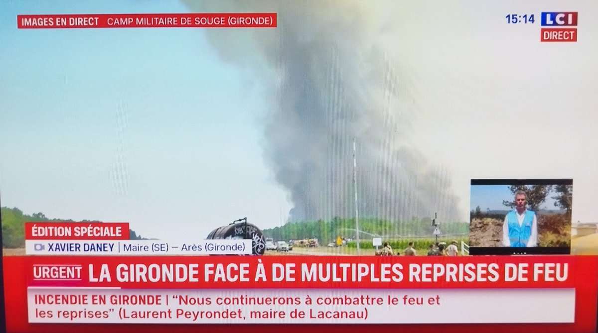 ACapraDiMonti's tweet photo. Je retiens mon souffle... 🙏 #CampsDeSouges ✈️✈️✈️💦💦💦🔥 🚒🚒🚒🚒🚒 Pile derrière on a 2 zones #ArianeGroupe, la #SNPE pas loin, et Hastignan, Cérillan, Issac, #SaintMédardEnJalles et une forêt d'une beauté merveilleuse où j'aime tant aller depuis ma tendre enfance. Cauchemar. https://t.co/9QKn2Z1AqZ