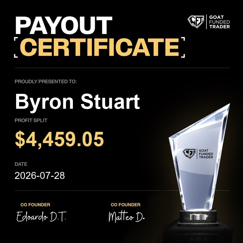 ByronStuart5550's tweet photo. 4 payouts later… and I’m still just getting started.

There were days I questioned everything. Losing streaks, setbacks, mistakes, and moments where it would’ve been easier to quit.

But every setback taught me something the wins never could.

Today I received my 4th payout, and it’s a reminder that success isn’t built on one trade—it’s built on showing up every single day, following the plan, and trusting the process.

The journey is far from over.

Here’s to the next milestone. 🚀📈

@GoatFunded @EdwardXLreal