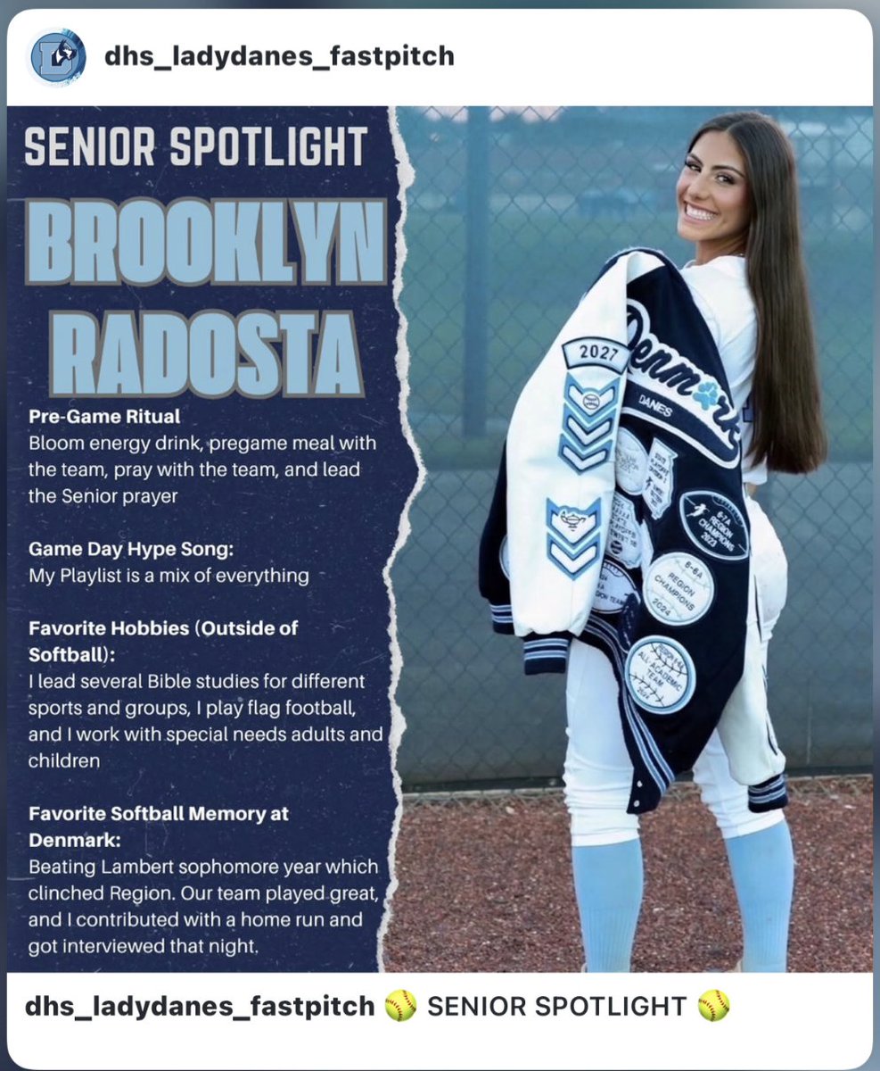 BrooklynRadosta's tweet photo. Thank you Denmark Softball & Forsyth County News!  Go Danes! 🩵🐾 For HIS Glory! 
@ExtraInningSB @AthleticsGold09 @SamfordSB
@SamfordU @TamborraStacy  @logancalhoun22
@sarahcespedes1 @bellsfurg @ForsythSports
@KlimMichael @LineDsoftball @grit_AA
@DanesClub @Denmark_Danes
@AGTamborra @PeteATLVipers09
