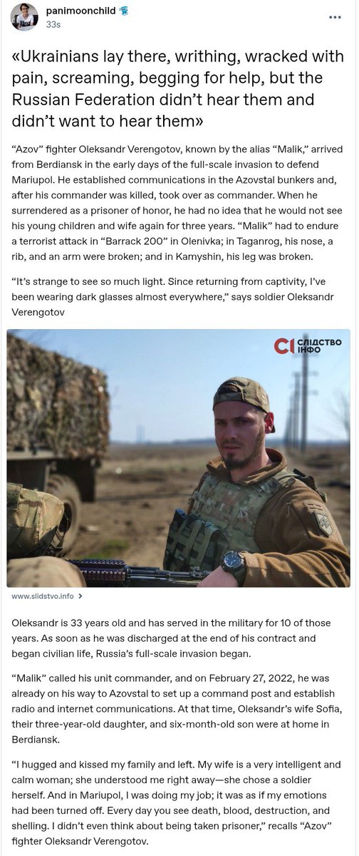 Pani_Moonchild's tweet photo. #Ukrainians lay there, writhing, wracked with pain, screaming, begging for help, but the Russian Federation didn’t hear them and didn’t want to hear them
#russiancaptivity #olenivka #freeazov #russiaisaterroriststate #nafo #standwithukraine #укртві https://t.co/aSeLGuAWXH