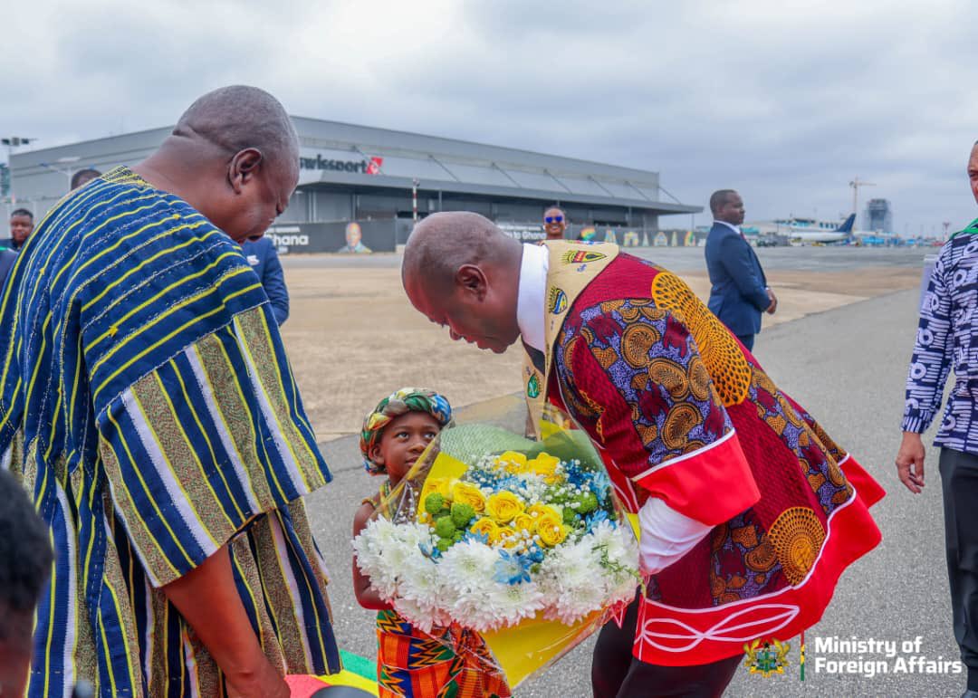 GhanaMFA's tweet photo. PRESIDENT OF GABON ARRIVES IN GHANA FOR TWO-DAY OFFICIAL VISIT

The President of the Gabonese Republic, H.E. Brice Clotaire Oligui Nguema, arrived in Accra on Tuesday, 28th July 2026, to commence a two-day official visit ,
Click on the link to read more 

https://t.co/9mVqed13AU https://t.co/VRrzh3w1Yx