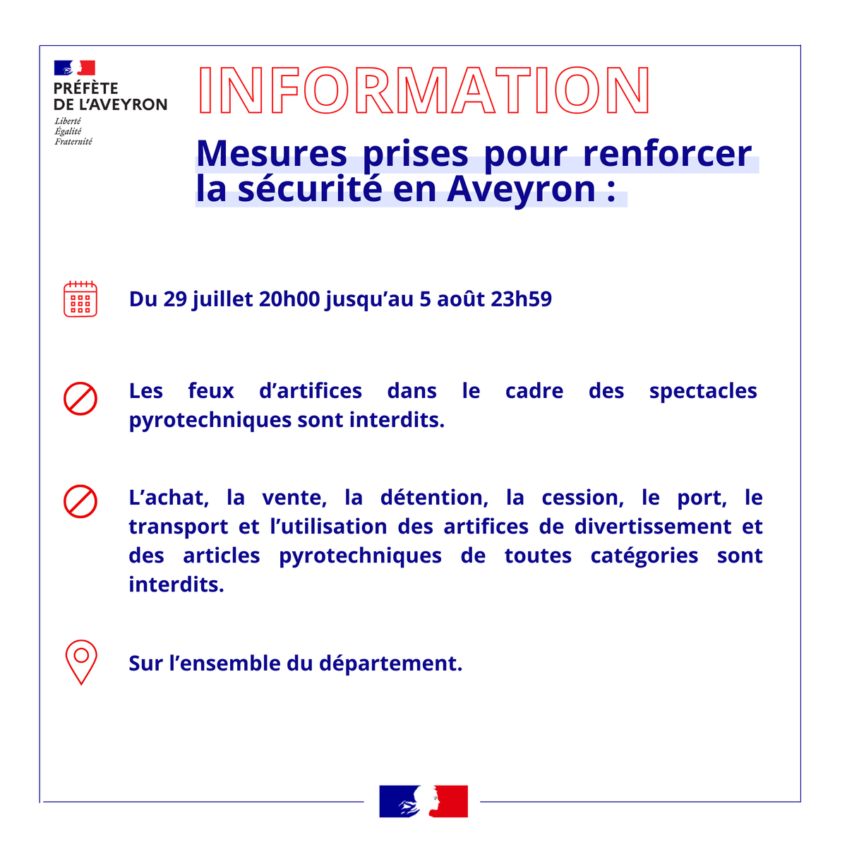 Image de Préfète de l'Aveyron - #Sécurité | Compte tenu des conditions météorologiques marquées par des températures élevées et du r