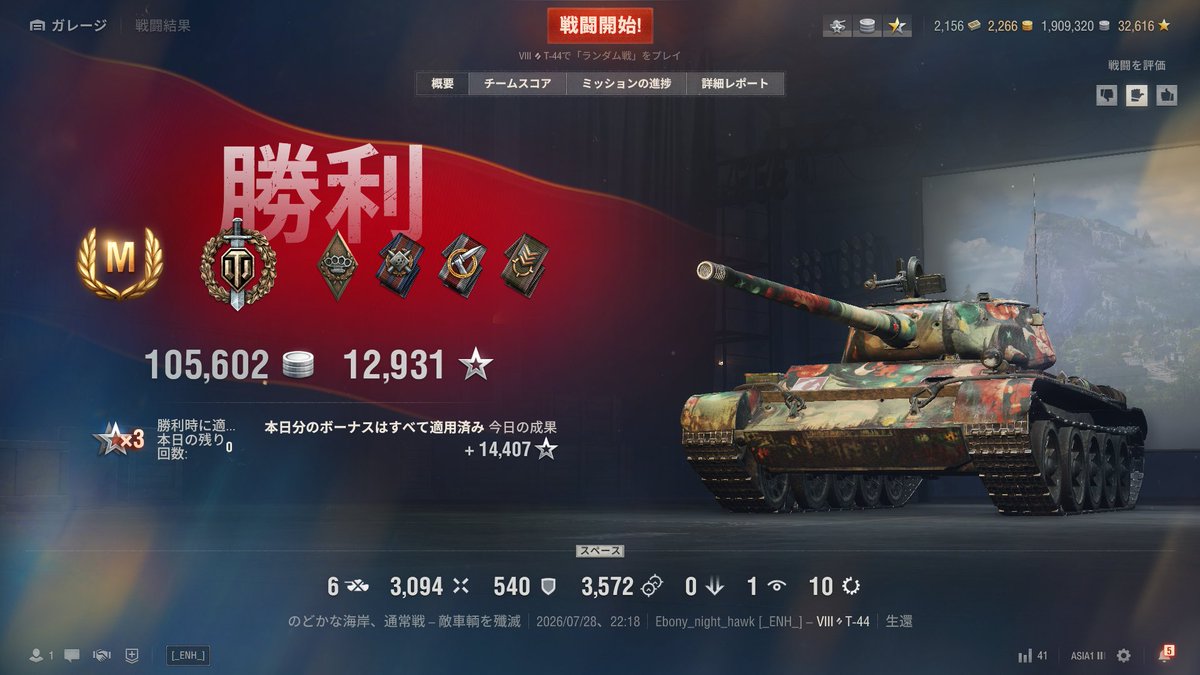 nighthawk_ebony's tweet photo. 最近はWoTにお熱 https://t.co/Rzg50swZPt