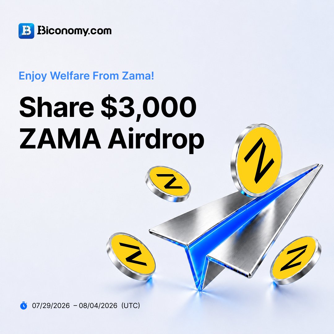 BiconomyCom's tweet photo. 🚨 $ZAMA Airdrop is LIVE on Biconomy!
🎁 $3,000 in $ZAMA rewards up for grabs

Complete simple tasks & secure your share 🔥
1️⃣ Sign up on Biconomy
2️⃣ Follow @BiconomyCom + Join TG
3️⃣ Complete Gleam tasks
⏰ Jul 29 — Aug 4 (UTC)

📌 First-time users only · One claim per user

👉 Register: https://t.co/JjOfufcB6l
📖 Details: https://t.co/iWhPMIZaYn

#BiconomyCom #ZAMA #Airdrop