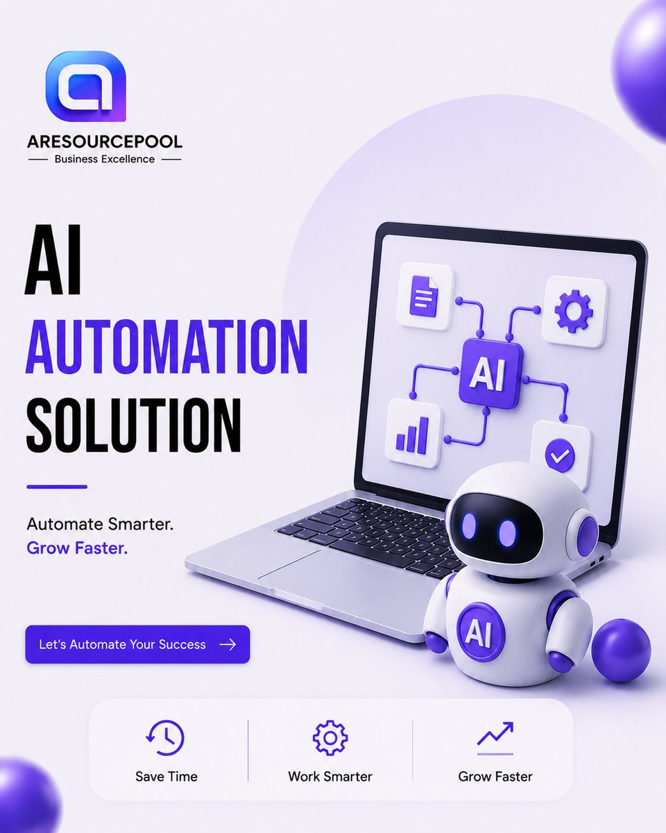 aresourcepool's tweet photo. 🤖 AI Automation Solutions

Work smarter, not harder. Automate repetitive tasks, improve efficiency, and focus on what truly grows your business.

🚀 Let's automate your success with Aresourcepool.

#AIAutomation #AutomationSolutions #BusinessAutomation #DigitalTransformation https://t.co/RfQKHGG1qL