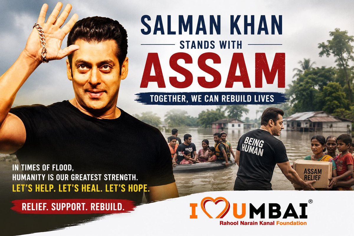 Freak4Salman's tweet photo. Update : Distribution of ration and hygiene kits has started in flood-affected areas. #SalmanKhan https://t.co/b3P2JGYhSZ