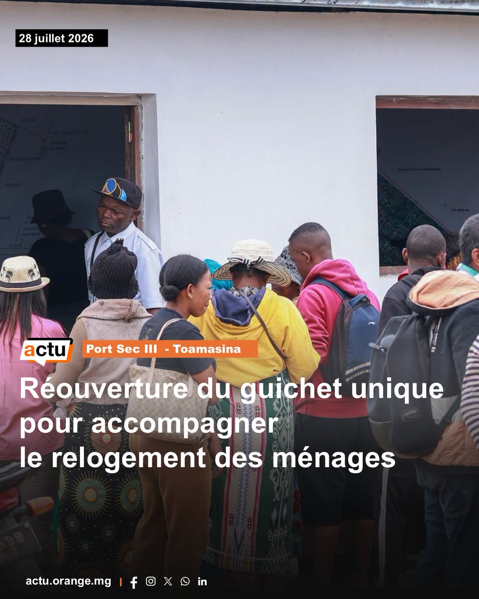 orangeactu's tweet photo. Les ménages ayant occupé le site de Port Sec III à Tsarakofafa, Toamasina, disposent d’une nouvelle possibilité pour intégrer le programme de relogement mis en place par la Société du Port à Gestion Autonome de Toamasina (SPAT). En savoir plus : https://t.co/6G8aoagM8v https://t.co/sCVT2J1CRi
