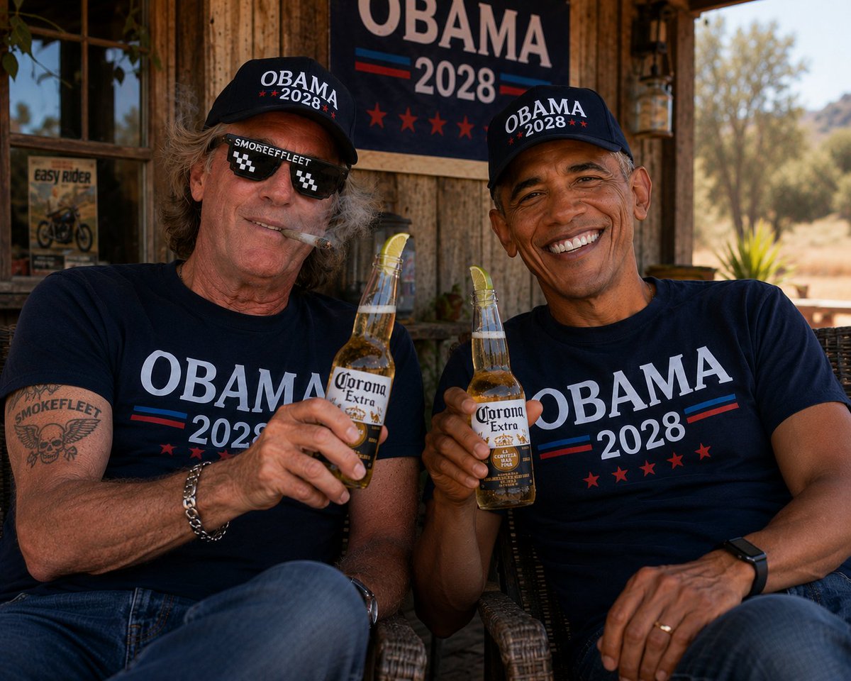 RealPeterHonda's tweet photo. Congrats to Barrack Obama on his announcement of running for a third term.  Cope and seethe Magats. #Obama2028 #Smokefleet https://t.co/iRebSTMdlE