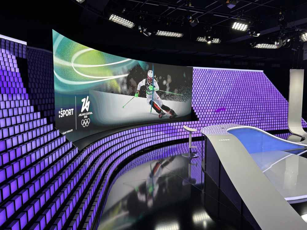 LeyardEurope's tweet photo. 3 weeks to manufacture, deliver, install, test and commission a new #LEDwall for STVR's flagship sports studio ahead of its coverage of the 2026 Winter Olympics. Working together with @citylightsk, we got it done. 🤝
Read the full story: https://t.co/OStW7euqBP
#MadeinEU #Leyard https://t.co/j0f84fv3yY