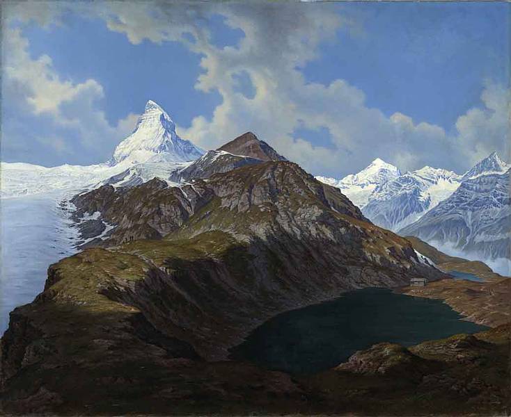 cartographer_s's tweet photo. The Black Lake on the Matterhorn - Hubert Sattler, 1867 https://t.co/cxozdaUfAo