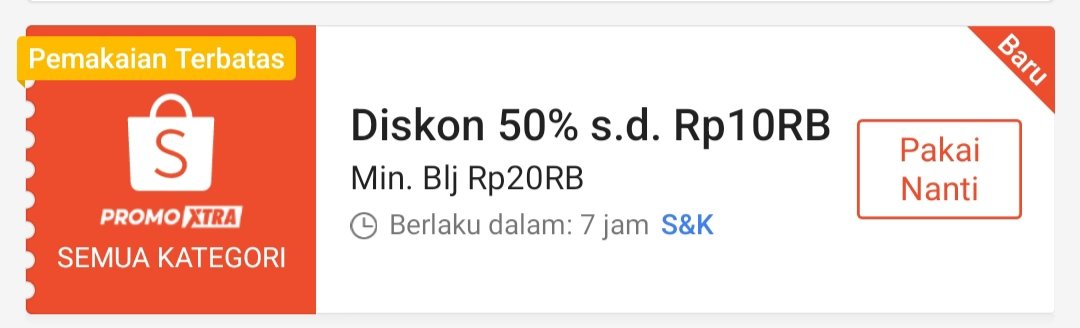 diskonlaginih's tweet photo. 🚨 kode voucher buat nanti malam

✅ DISKON 50% S/D 10RB

"SERBURABU29JUL"
input sekarang, pakai nanti 00.00
https://t.co/rrQxU8NYlD https://t.co/4IjcQDZznF