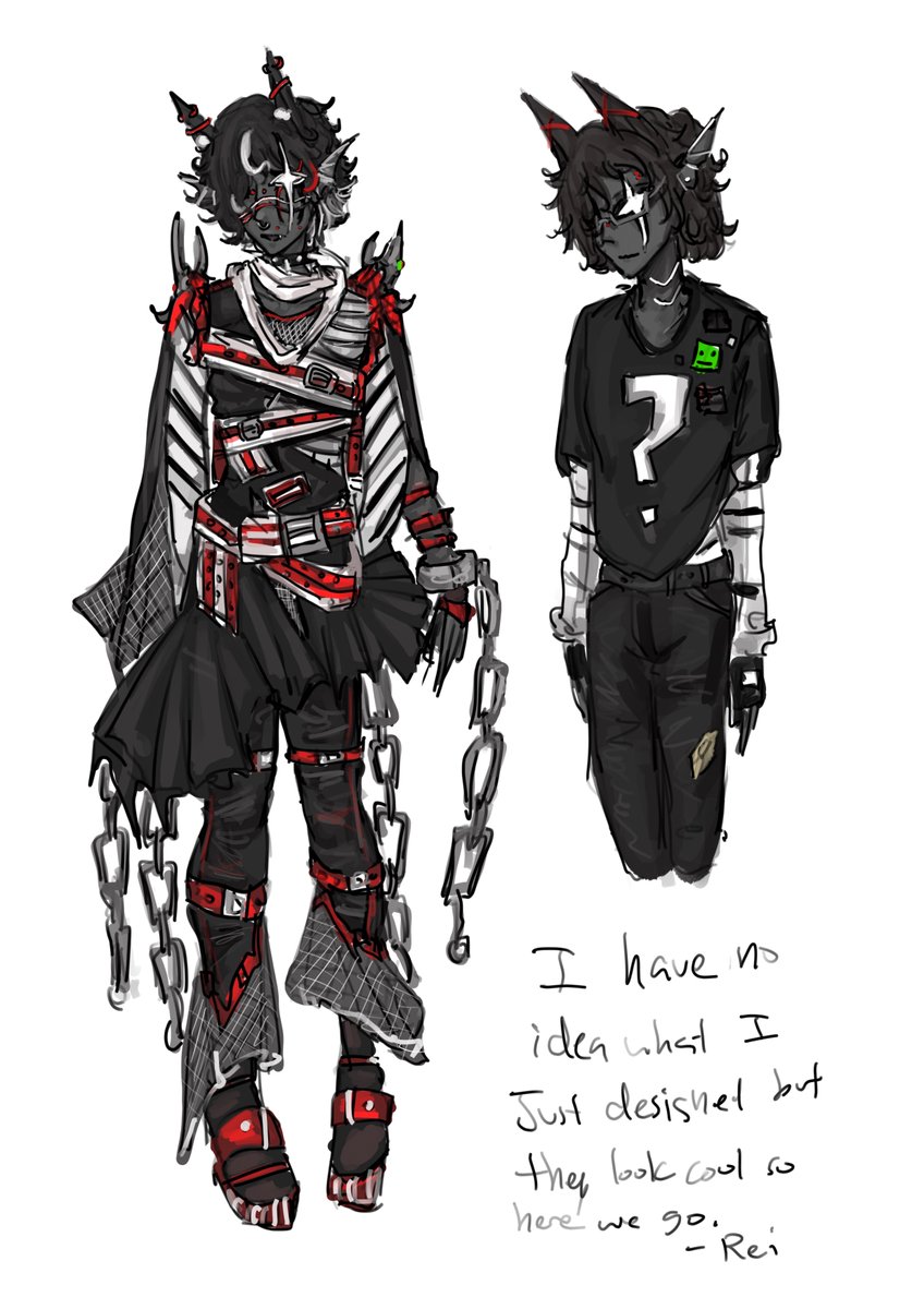 RUnterhimmel's tweet photo. Ruffled Jacket be aura-farming... or maybe it's cuz I'd imagine there'd be chain-clanging noises when Mugm walks.
 #mugmfanart https://t.co/Oo5NN8FBaT