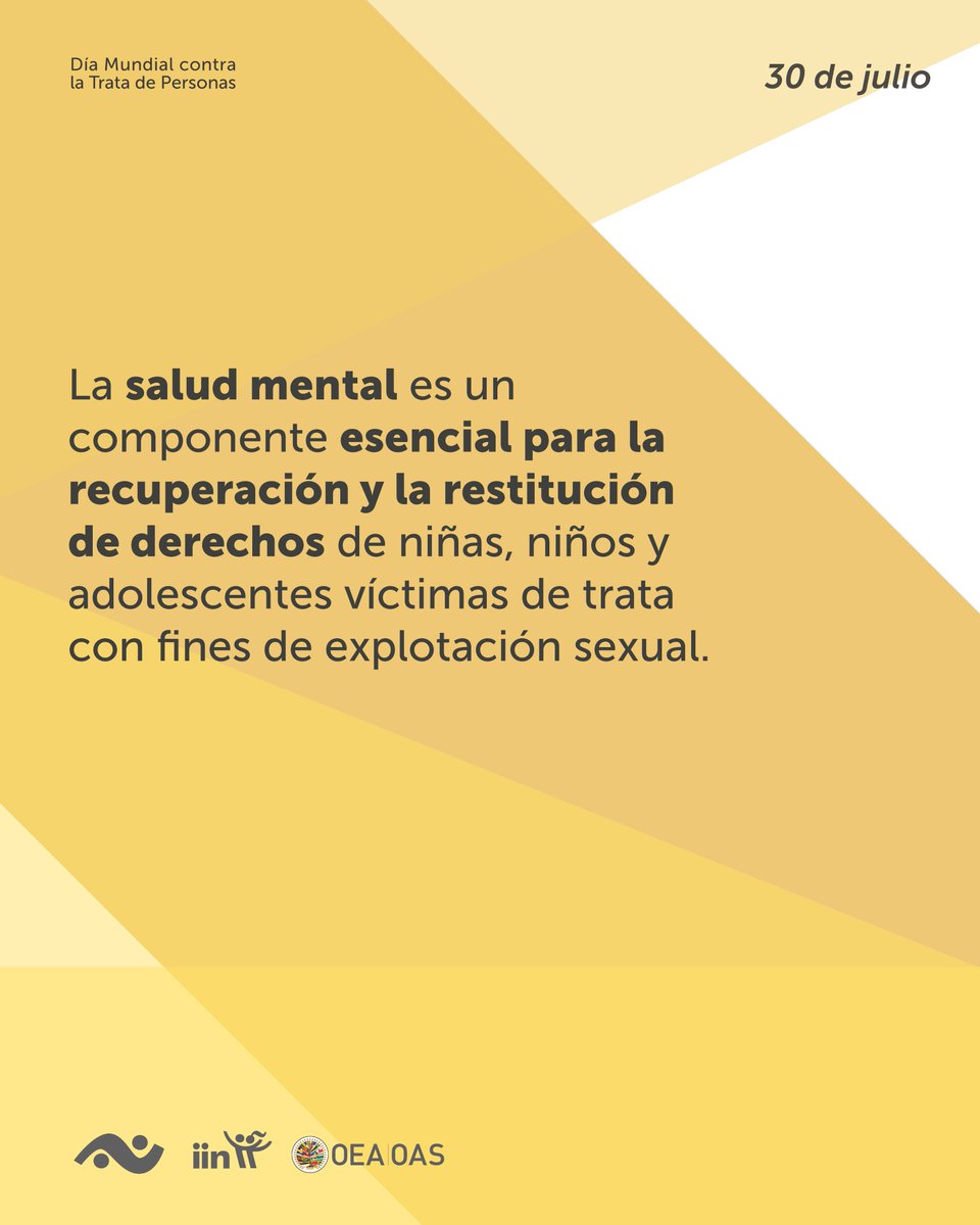 IINOEA's tweet photo. El #IIN presenta la nota temática "Salud mental como eje de la atención a niñas, niños y adolescentes víctimas de trata con fines de explotación sexual".

La publicación reúne recomendaciones para fortalecer las respuestas desde un enfoque de derechos.

📥 https://t.co/oPOyqwNJAC https://t.co/yKyXt90UfP