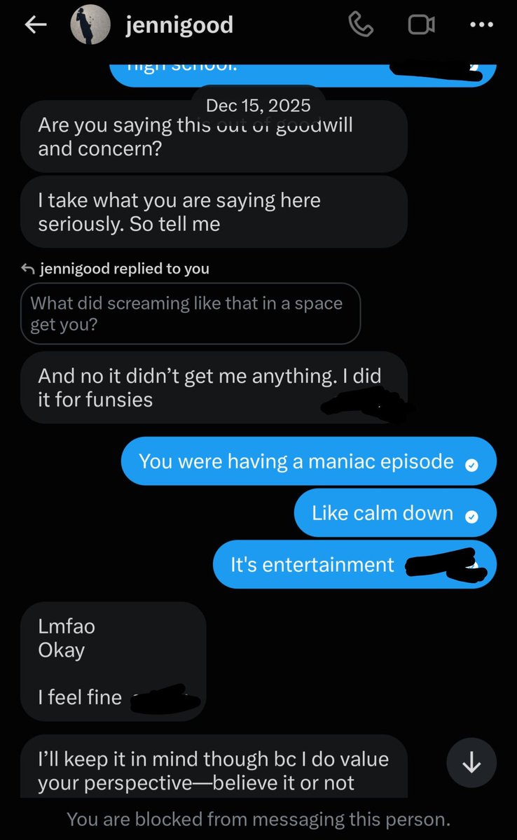 NotCarnegie's tweet photo. I was always nice and kind to Jenni despite our many disagreements and her mental struggles. That changed after I felt she joined in on unaliving threats directed at me alongside fatso felon Jade Helm. https://t.co/QGtbblQyIY