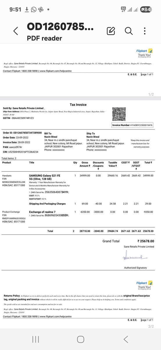 NavinBiwal's tweet photo. Facing sudden vertical line issue on my Samsung S21 FE without any physical or water damage. It's a known hardware defect in S-series AMOLED panels.
​Requesting a screen replacement under goodwill gesture. Kindly assist! @SamsungIndia @SamsungMobileIN
​#SamsungDisplayIssue https://t.co/2hH63QRVOb