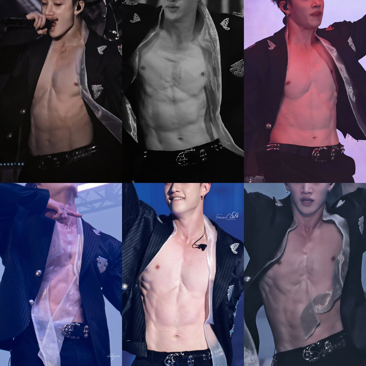 gnabnahc97chris's tweet photo. you’d think it’s a sculpture of a greek god, but it’s actually just bang chan and his insanely sculpted and chiseled torso and abs https://t.co/btTmdBY574