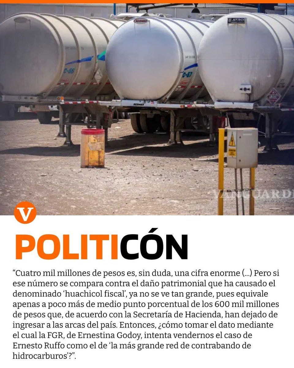 PolitiConMx's tweet photo. “Caso Ruffo, el ‘mayor golpe’ al huachicol fiscal cuyas cuentas no le salen FGR”: De esto hablo en el primer punto de mi columna de hoy.

🔗 Detalles aquí. 👉 https://t.co/yUBKk8uzHy https://t.co/CX9MpAlR9U