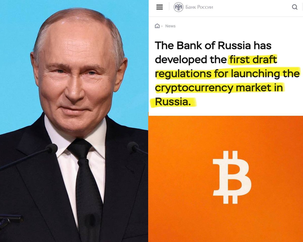AshCrypto's tweet photo. BREAKING: 🇷🇺 Russia is pushing their own Clarity Act to regulate crypto trading. 

Every other country is going all in crypto while US senate keeps delaying the regulation. https://t.co/tOyydUZFo3