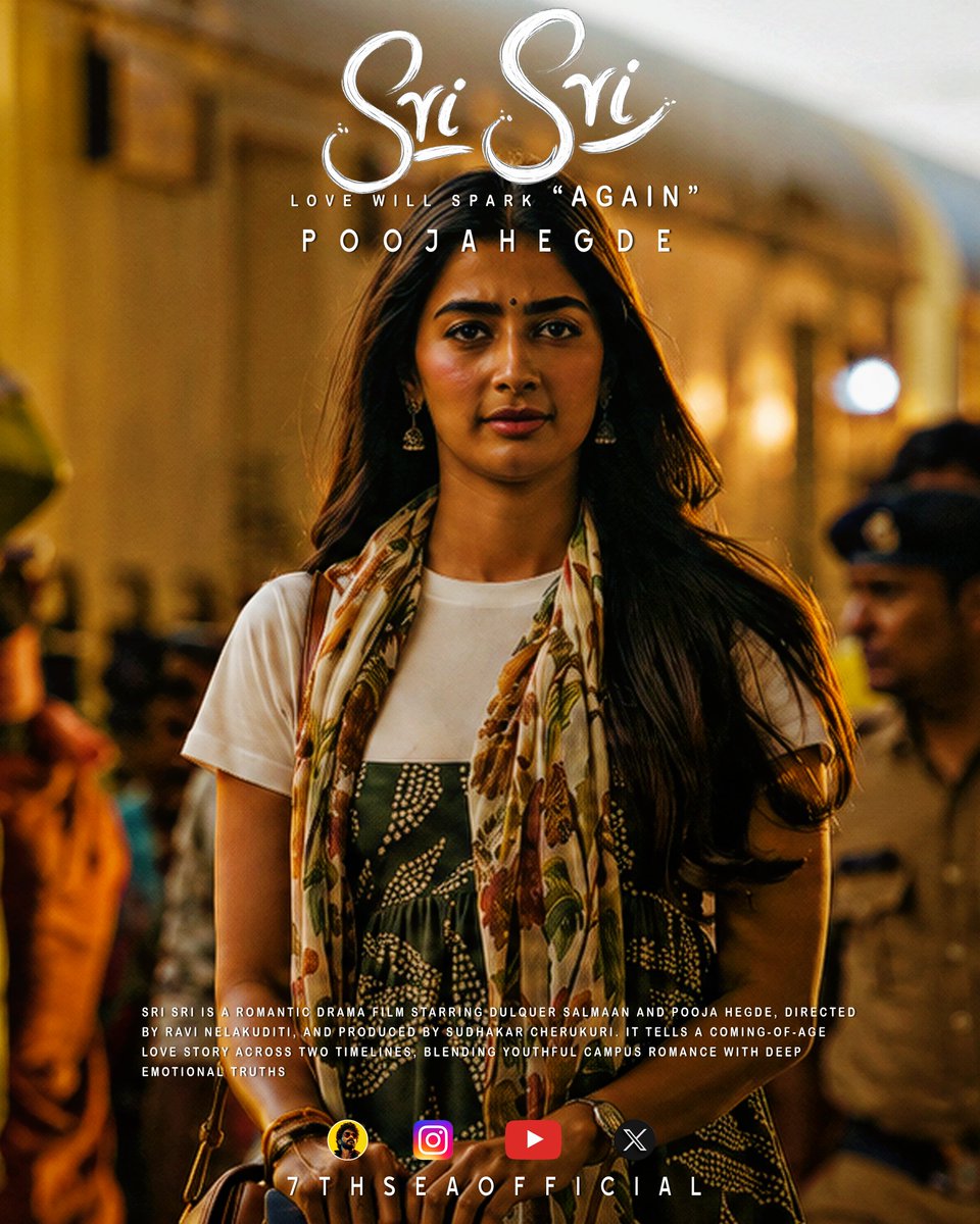 7thSeaOfficial's tweet photo. #Dulquersalmaan #PoojaHegde #SriSriMovie 

Sri Sri is a romantic drama film starring Dulquer Salmaan and Pooja Hegde, directed by Ravi Nelakuditi.

#Movie #Poster #Edit #Romantic 
@hegdepooja @dulQuer https://t.co/Lf3uFoZfSC