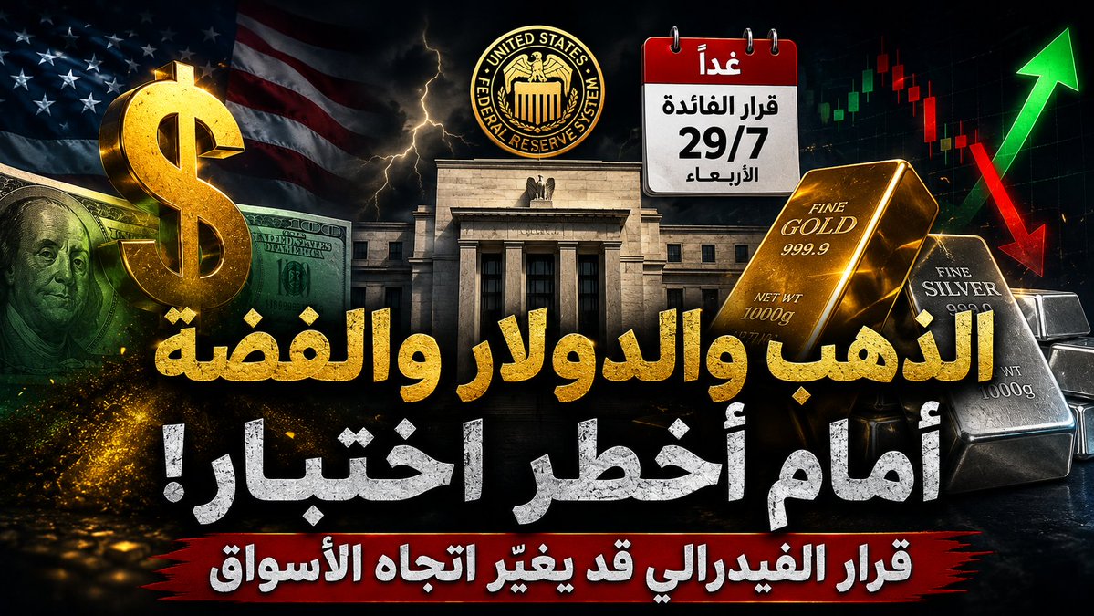 Alshukri1981's tweet photo. 🚨 هل يفاجئ الفيدرالي الأسواق غدًا؟

هل يثبت أسعار الفائدة كما تتوقع الأغلبية؟ أم يرفعها في مفاجأة قد تقلب الذهب والفضة والدولار خلال دقائق؟

في هذا الفيديو أستعرض جميع السيناريوهات المحتملة، وتأثير كل منها على الأسواق، ولماذا قد يكون المؤتمر الصحفي أهم من قرار الفائدة نفسه.

📺 شاهد التحليل الكامل:

https://t.co/VEKoRW3q1x

🔗 جميع روابطنا:

https://t.co/ZKGIGoOf8A

#الذهب #Gold #الفضة #Silver #الدولار #الفيدرالي #FOMC #أسعار_الفائدة #الاقتصاد_الأمريكي #عبدالرحمن_الشكري