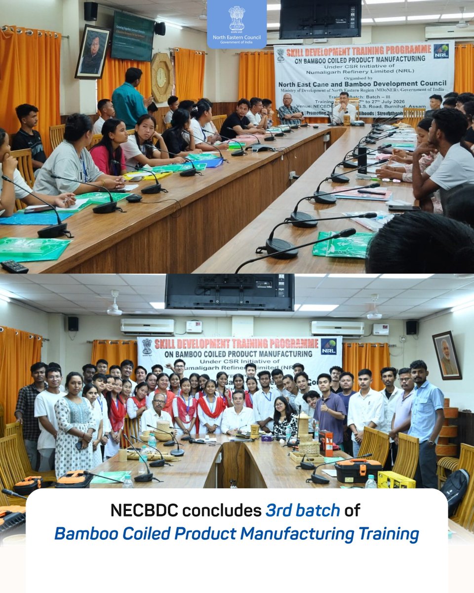 NEC_GoI's tweet photo. NECBDC Strengthening Livelihoods Through Bamboo Skill Development. https://t.co/RF3o5kHcX2