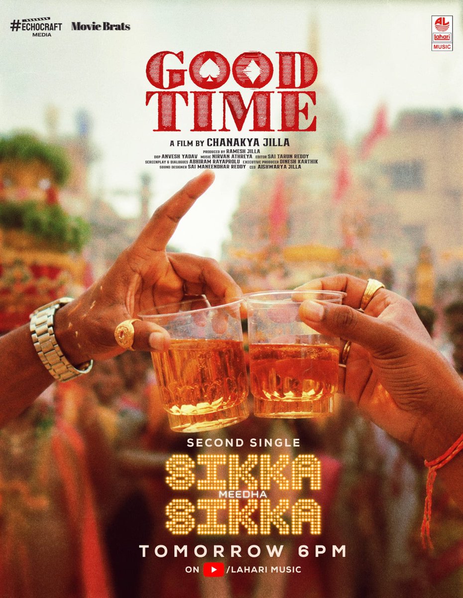 rameshlaus's tweet photo. An electrifying track packed with energy, beats, and celebration is on its way 🔥

The party anthem #SikkaMidhaSikka from #GoodTime Movie drops tomorrow at 6:00 PM! 💥 https://t.co/OB9348PVr6