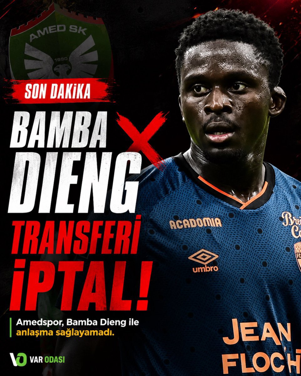amedskonline's tweet photo. Amedspor ile Bamba Dieng arasında yürütülen görüşmeler anlaşmayla sonuçlanmadı.

Taraflar arasında anlaşma sağlanamadığı için transfer iptal oldu. https://t.co/makwbSXg22