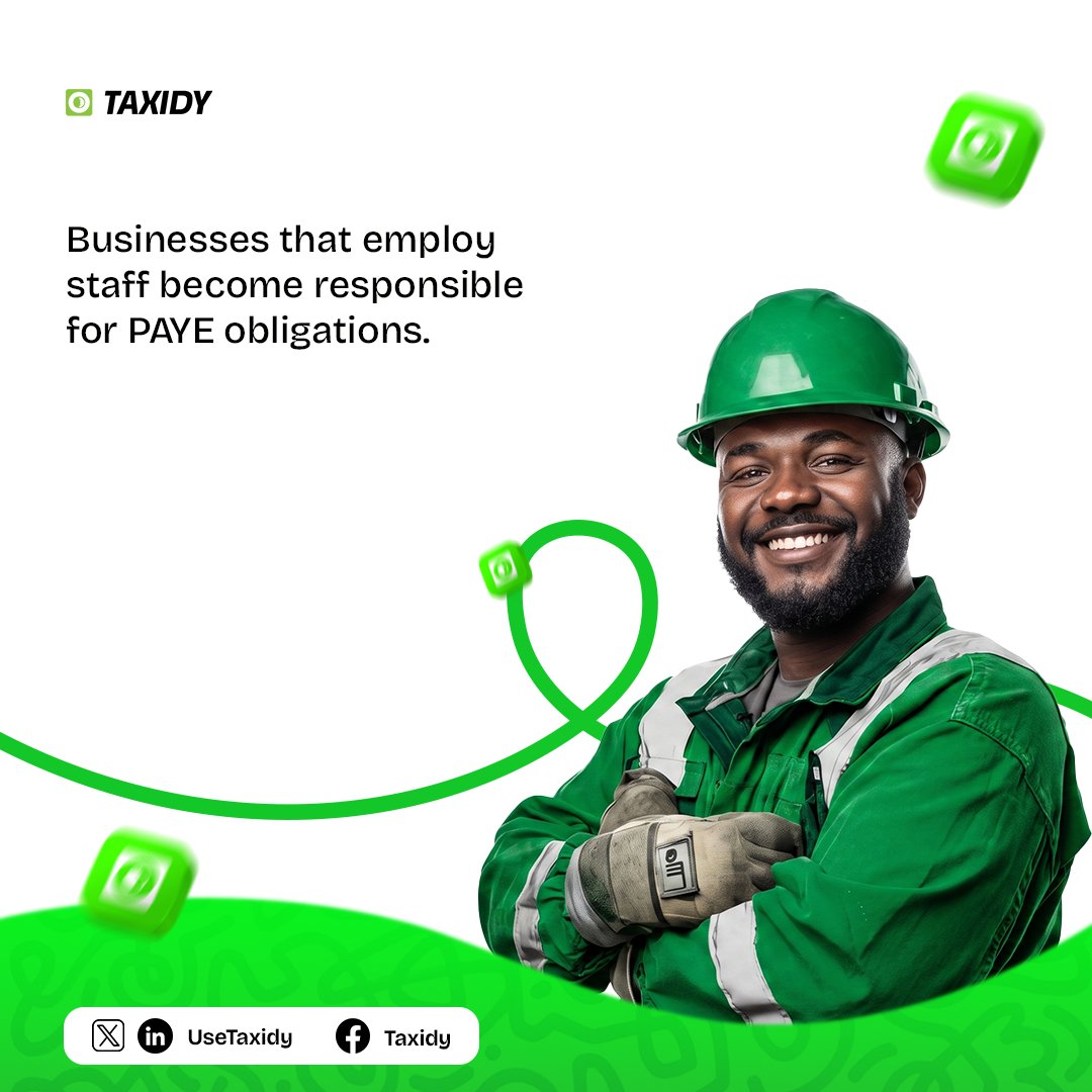 useTaxidy's tweet photo. Business owners, think paying salaries is where your responsibility ends? Think again. 

Hiring employees comes with more than just paying salaries.

Once you become an employer, you also have PAYE responsibilities. This means you're required to deduct PAYE from your employees' salaries where applicable and remit it to the tax authorities.

Many business owners don't realize this until they're trying to sort out payroll records or respond to questions from the tax authority.

Getting it right from the start helps you stay compliant and avoid unnecessary penalties.

Taxidy helps you understand your tax responsibilities, so you can stay compliant without any confusion.

So…follow us for simple tax tips that help you stay compliant while you focus on growing your business.