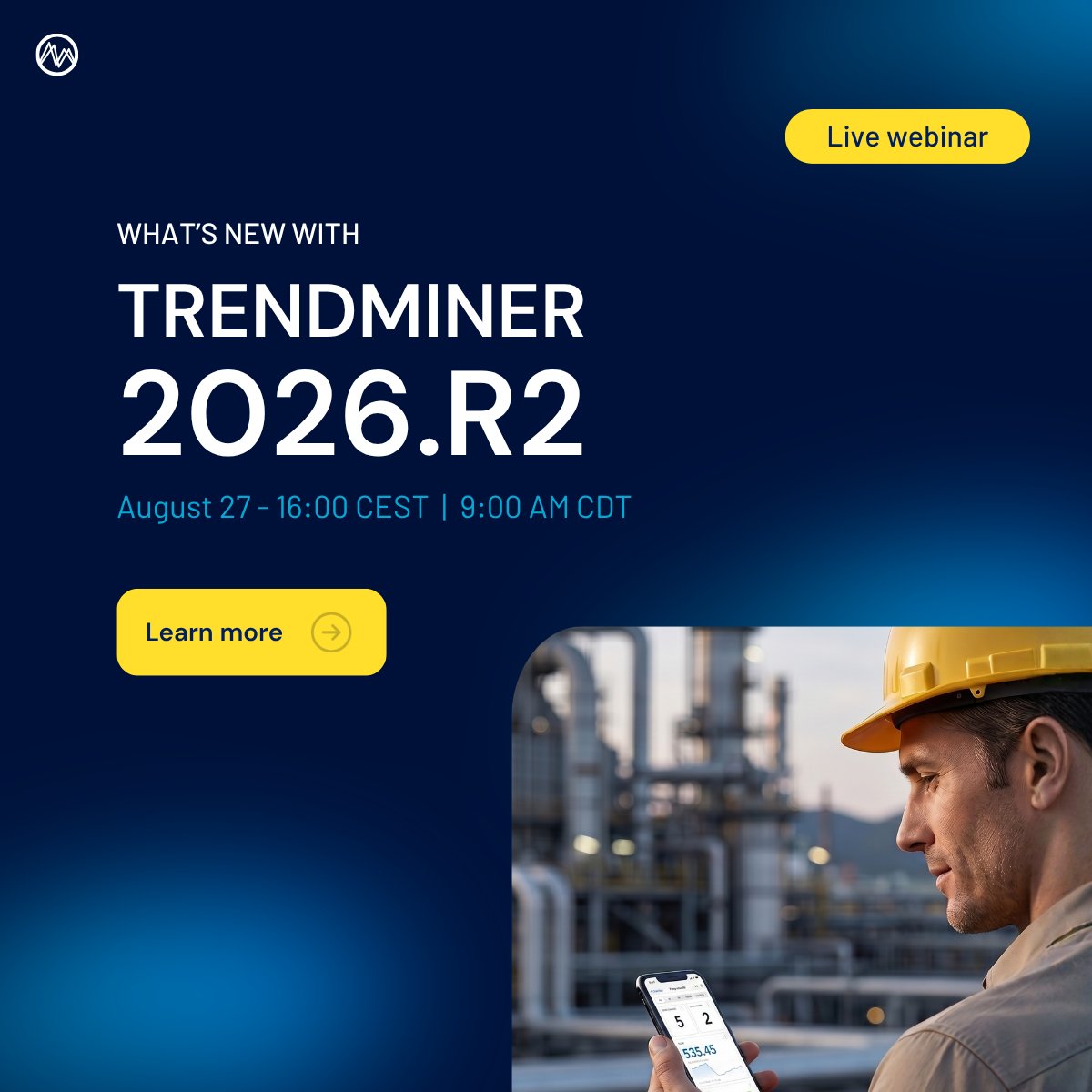 TrendMining's tweet photo. Join our August 27 live walkthrough to see:
• Mobile dashboards for field teams
• Calculated tags with up to 20 nesting levels
• Our new MCP Server for Microsoft Copilot, ChatGPT, and Claude  4pm CEST / 9am CDT  

Register: https://t.co/ibDsTKjPSV

#ProcessAnalytics https://t.co/OWFkKvutYJ