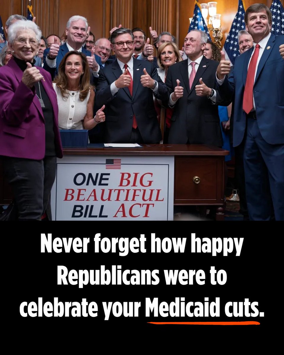 HCAN's tweet photo. This is the wrong way:

Cut Medicaid.
Kick millions off coverage.
Threaten hospitals and nursing homes.
Give tax breaks to the wealthy.

Here’s the right way:

Restore coverage.
Lower prices.
Take on corporate greed.
Build on Medicaid and Medicare.

Forward. Not backward. https://t.co/vNMuoinLth