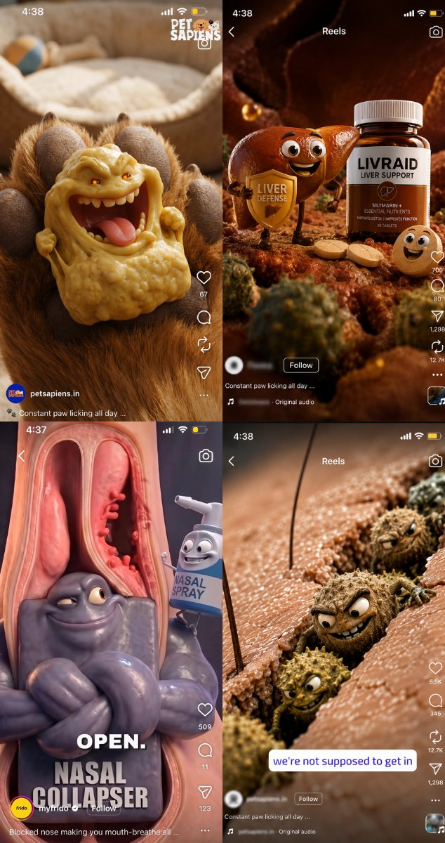 Anmol_szn's tweet photo. Animated ads are the new moat in ecommerce.

I've noticed more brands using this format to explain their product's solution in a way that just talking to camera can't achieve and the trend is growing fast.

We'd love to help brands create ads like these. We've now built a pipeline that generates this exact style of ad for your product, using just a product image.