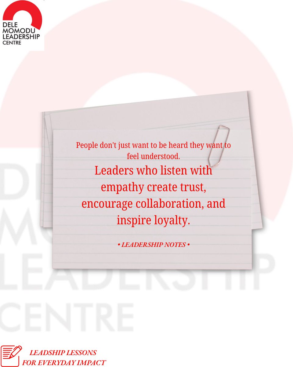 DMLCCONNECT's tweet photo. In this edition of Leadership Notes, we reflect on why emotional intelligence is not just a personal strength but a leadership advantage.

Take a moment to read through, reflect, and share the insight you’ll carry with you this week. #dmlc #delemomoduleadershipcenter https://t.co/f1dEeGaz6k