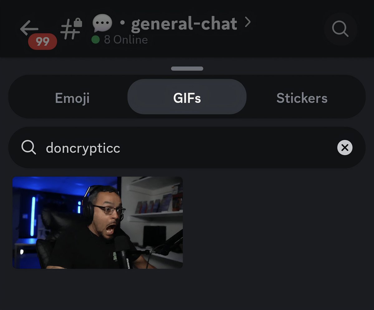 DonCrypticc's tweet photo. Finally got at least 1 of the many gifs I have submitted approved. You can now look up Doncrypticc and my gifs will come up in discord. Leveling up https://t.co/Jf9HxDhgGR