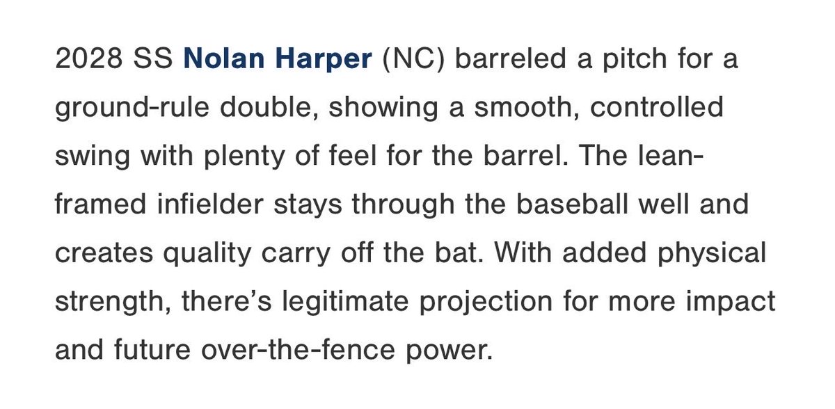 Nolan_Harper22's tweet photo. Thank you for the write up @Florida_PG. Finished up a great summer w/@PowerBSB_NC down in FL. Excited to get back after it this fall! https://t.co/ZMxsYRyy3R