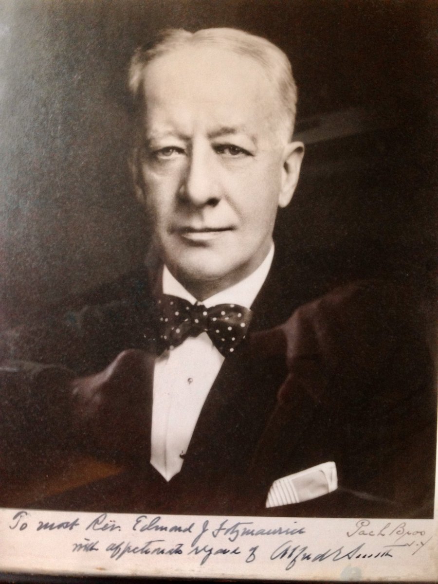 RuslakWalter's tweet photo. @DailyPicTheme2 #Legacy
Photo of Al Smith, former Governor of New York and and first Catholic presidential candidate in 1928, with a personal note to the Reverend Edmund Fitzmaurice, Archbishop of Wilmington. 
Found in Baltimore thrift store. https://t.co/eeJghF2hbV