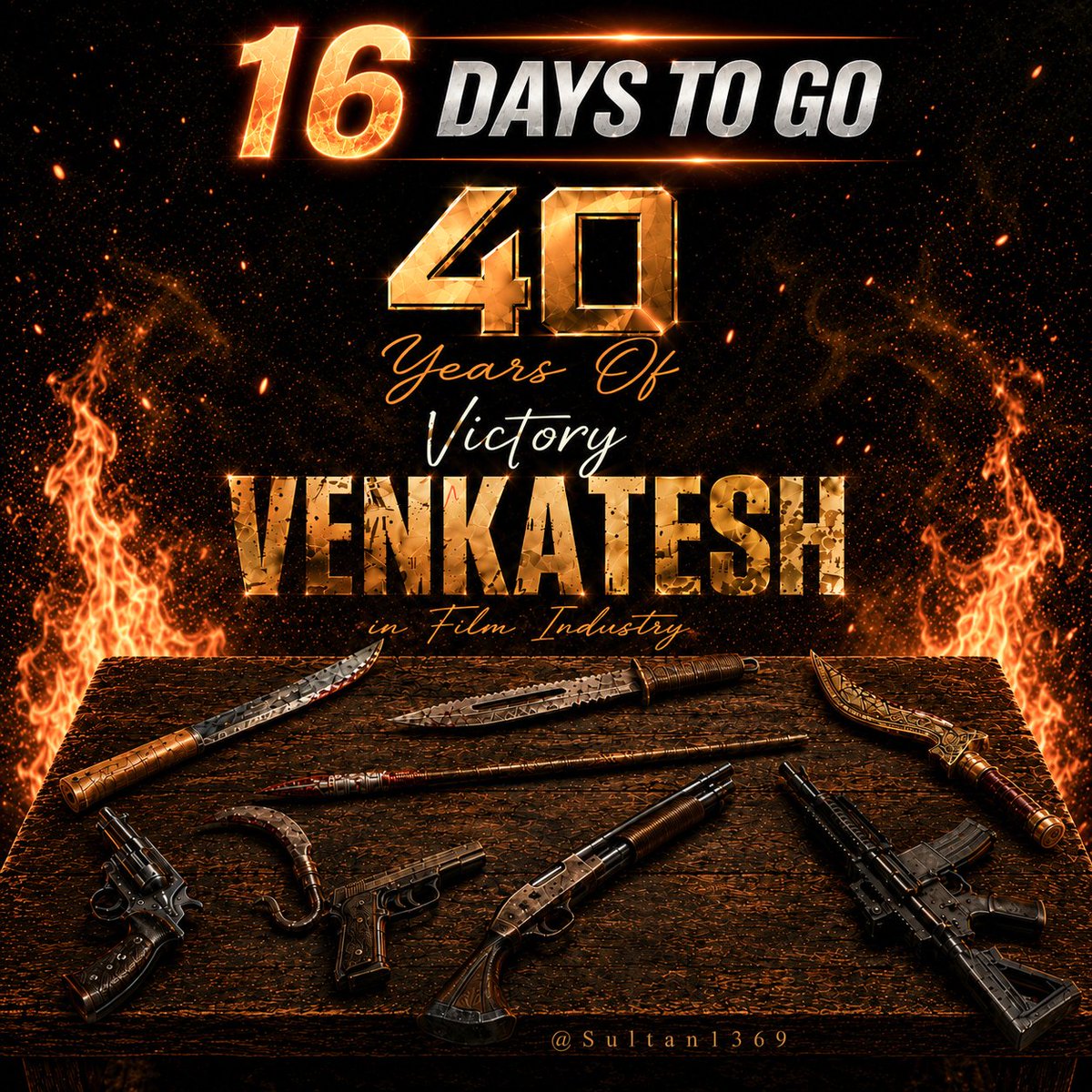 ZeroOfTheNag's tweet photo. 16 Days To Go 🔥🔥🔥
BOSS OF VICTORY 💥💥💥
40 Years Celebrations in TFI ❤️❤️❤️

#VictoryVenkatesh #AK47 #AadarshaKutumbam @VenkyMama https://t.co/V3cyccYZ2V