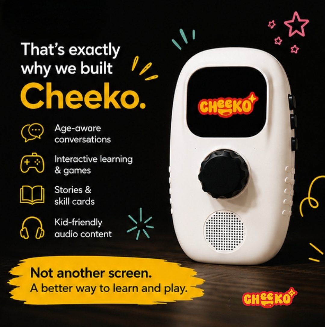 Cheekoai's tweet photo. When do you usually give your child a phone? 🤔

We asked Bengaluru parents, and their answers were more relatable than expected.

Every family is different. Every moment is real.

At Cheeko, we're building AI that inspires curiosity—not more screen time. 💛

#AI #CheekoAI https://t.co/deyfRDXVS4