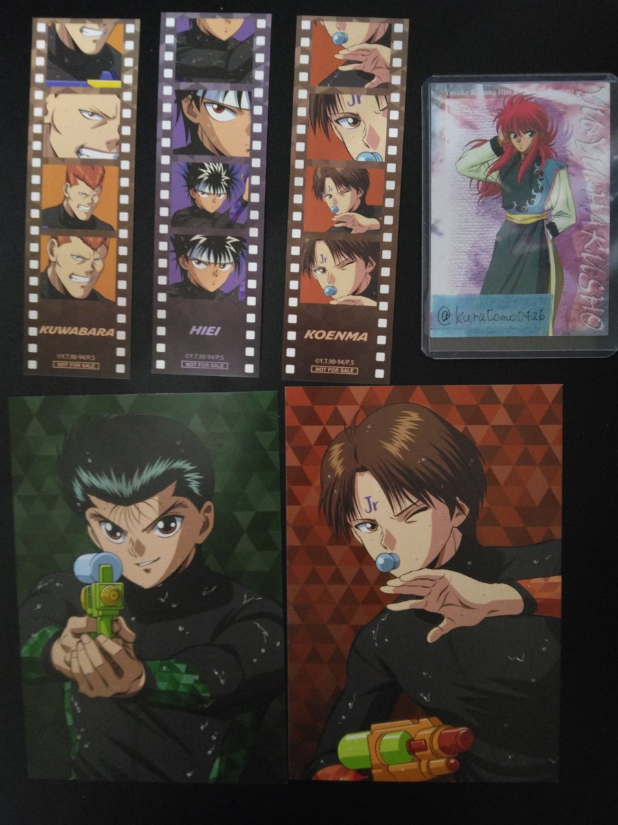 kuratomo0426's tweet photo. 幽遊白書　ウォーターガンバトル
アニメイト店頭特典、オンライン購入特典　交換

譲:オンライン幽助、コエンマ
　店頭桑原、飛影、コエンマ

求:オンライン蔵馬、妖狐

蔵馬優先のため、妖狐は蔵馬決まり次第。
郵送希望。
宜しくお願いいたします。 https://t.co/Rc7ffnjOQQ