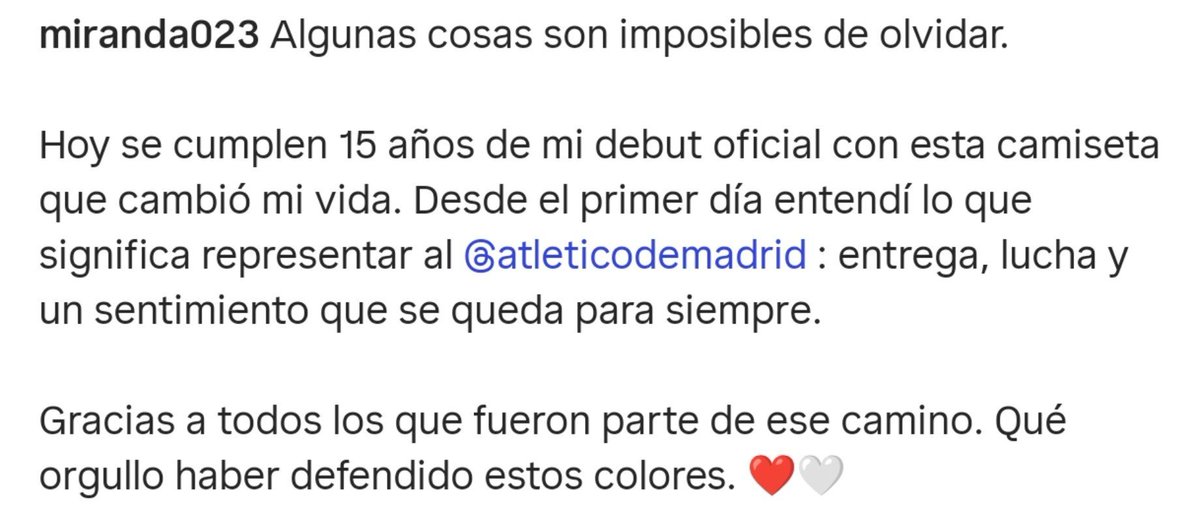 IvaanBlanco26's tweet photo. Don Joao Miranda recordando que hace 15 años debutó con el Atlético de Madrid.

Cuántos tendrían que aprender de él...

Qué LEYENDA. https://t.co/SP9Ab9FRbA