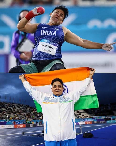 v020693's tweet photo. 🎯🥇 INSPIRATIONAL JOURNEY 👏👏

Overcoming Polio and Domestic Abuse: The Brave Woman Who Survived a Whirlwind of Hardships!

Already struggling with polio, her life was further crushed by painful experiences in her married life. Yet, without losing hope, Sharmila wanted to live for the sake of her two children. Gathering her self-confidence, she stepped into para-athletics. By realizing her dream with a gold medal at the Commonwealth Games, Sharmila’s story proves that one should never give in to despair.

**Forced Marriage at 19**

Born into a poor family in Rewari, #Haryana , Sharmila contracted polio at the age of two. Her mother was visually impaired, and her father supported the family through farming. When she was just 19, her parents forcibly got her married. However, her husband frequently beat her. Even after the birth of two daughters, his behavior did not change. One night, he acted like a beast and severely beat her from 11:00 PM to 3:00 AM. Deciding that she could not live with such a sadistic husband, Sharmila left that very day, taking her two daughters with her back to her parents' home.

**Focus on Sports at Age 34**

Wanting to do something to support her two daughters, she turned her focus toward para-athletics at the age of 34. Drawing inspiration from people like herself, she chose the shot put event.

Seeing their daughter’s determination to achieve something in life, her parents stood by her side. To cover her training expenses, they even sold their home to arrange the money.

Sharmila upheld her parents' hard work and the trust her children placed in her. Heading to Glasgow at the age of 40 with the sole target of a gold medal, she threw the shot put to a distance of 9.81 meters as planned, winning the gold medal and bringing immense joy to her country, her parents, and her family.💥♥️

If you like, please follow for more such stories ✨

#SharmilaDhankar #Inspiring #InspirationalStory