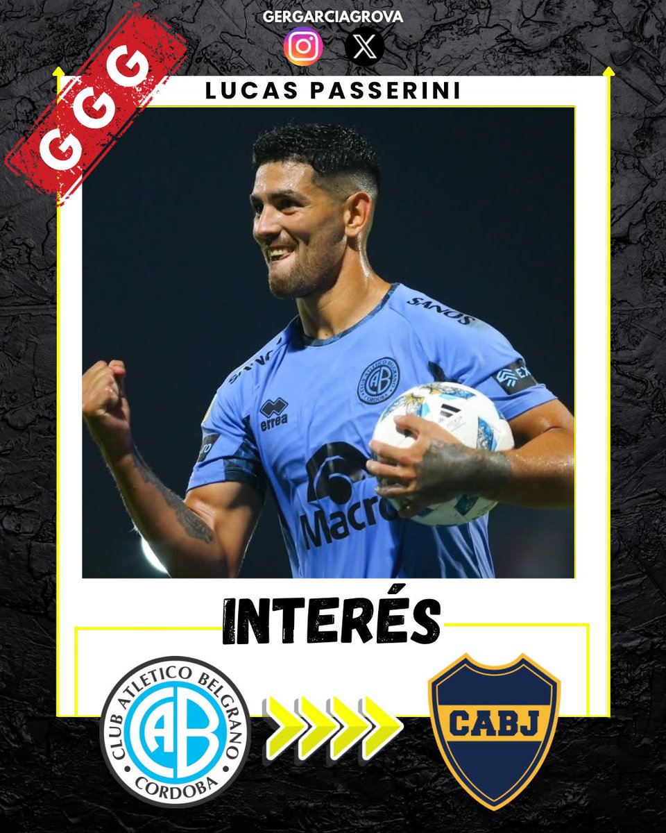 GerGarciaGrova's tweet photo. 🚨#Boca negocia por Lucas Passerini

📍Riquelme negocia con Artime, como adelantó @JulioPavoni 

📌El delantero hablará con el Pte. de #Belgrano y el club trabaja en la cifra de US$3.5M netos, valor de la cláusula. https://t.co/Lxfwqi5bwz