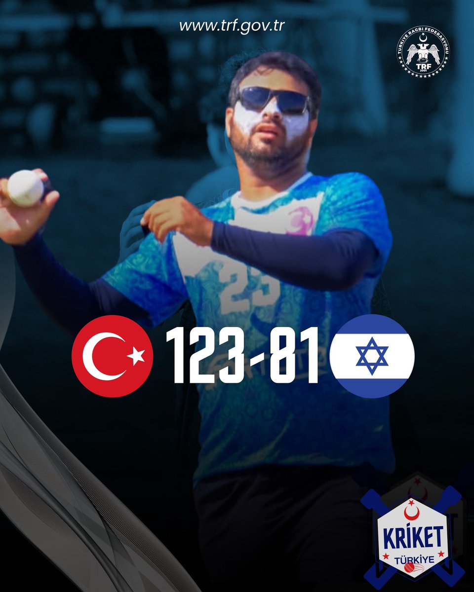TRagbiFed's tweet photo. Milli Kriket Takımımız, ECA Kriket Avrupa Şampiyonası’nda İsrail karşısında önemli bir galibiyete imza attı.

Ay-yıldızlı ekibimiz, sahadan 123-81’lik skorla galip ayrılarak şampiyonaya başarılı bir başlangıç yaptı.

@OA_BAK @hamzayerlikaya @trtspor https://t.co/JRq4jEqwPU