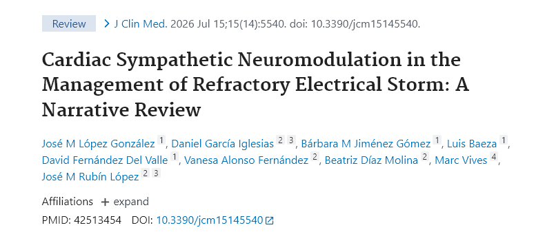 BibliotecaHUCA's tweet photo. PubMed- https://t.co/hzXWhxxlMs Cardiac Sympathetic Neuromodulation in the Management of Refractory Electrical Storm: A Narrative Review @HUCA_Asturias #publiHUCA @FINBAsturias #ISPA #Anesthesiology #Cardiology @Beadimo https://t.co/GrefKHfuvZ