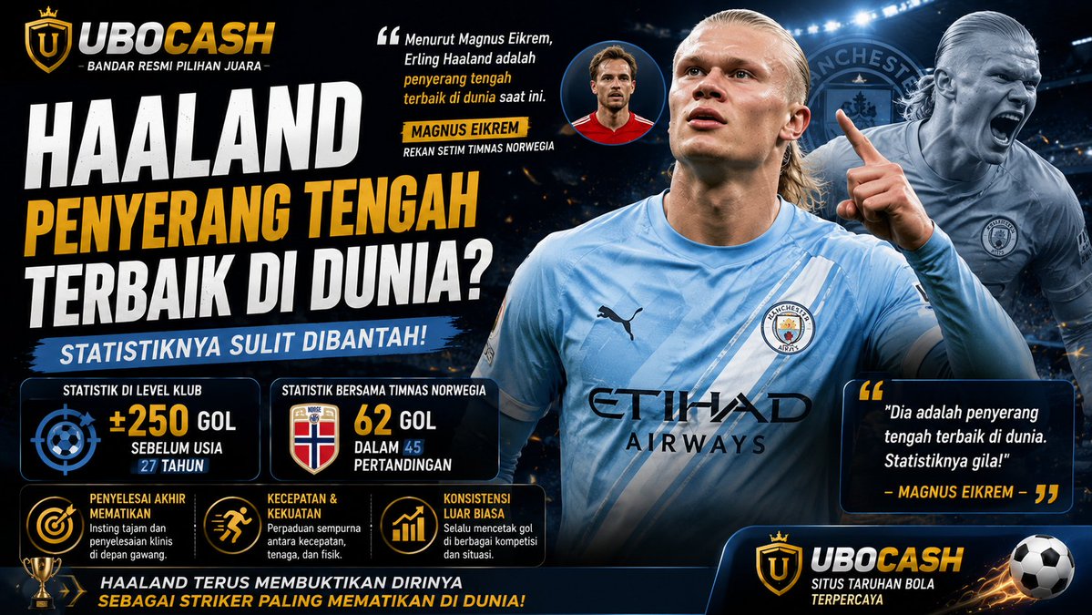 ubocash's tweet photo. #UBOCASH ๐ค Erling Haaland kembali dipuji sebagai penyerang tengah terbaik di dunia. Hampir 250 gol sebelum usia 27 tahun dan 62 gol dalam 45 laga bersama Norwegia. Statistiknya memang sulit dibantah! โฝ๐ฅ
#Haaland #ManchesterCity #Norway
๐๐๐
https://t.co/qd59MORmqn
๐๐๐
https://t.co/KtOfPqyoBE