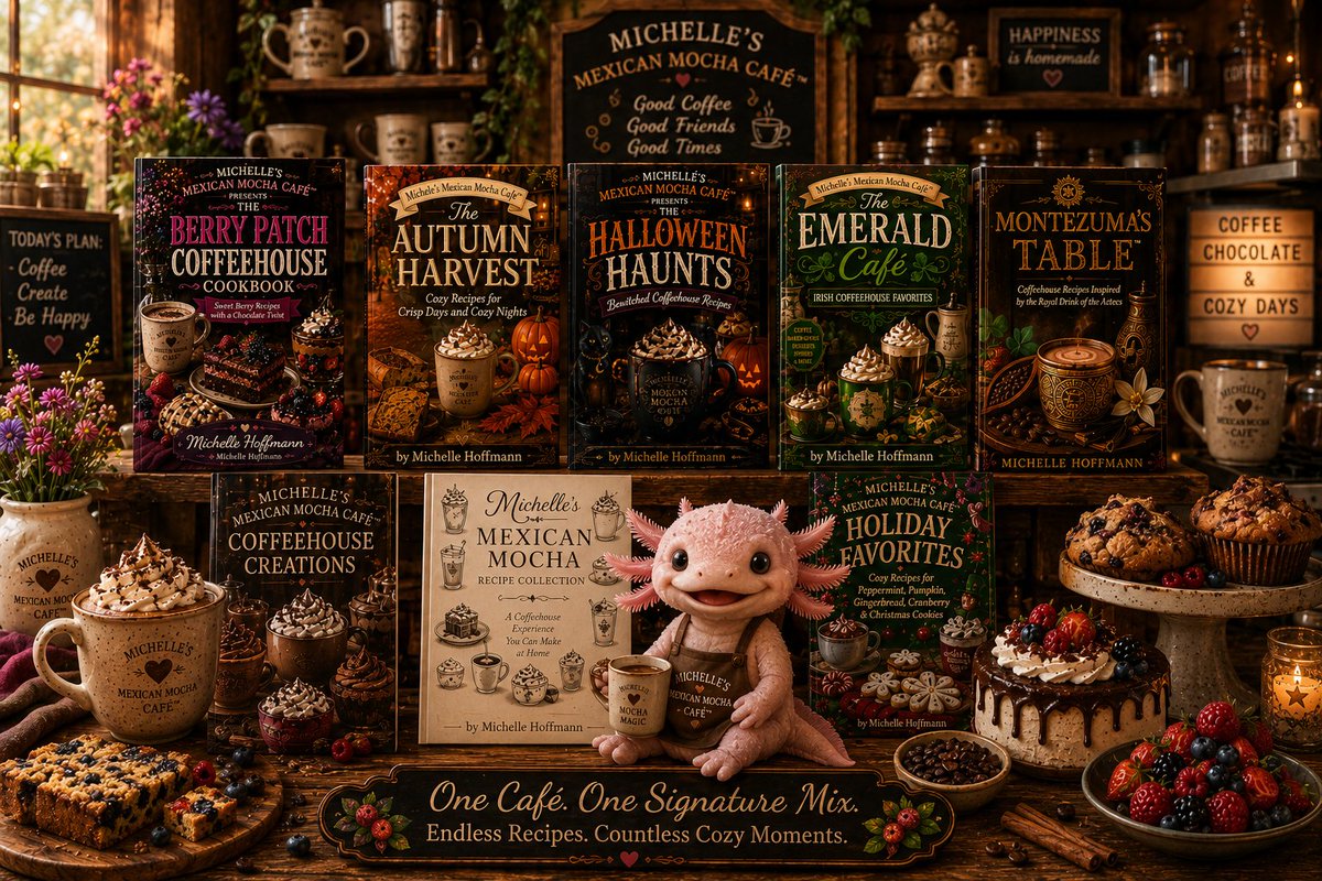 michellesmocha's tweet photo. Life is simply better with...

☕ Fresh coffee
🍫 Chocolate
🍓 Fresh berries
📖 A good cookbook
That's exactly what you'll find at Michelle's Mexican Mocha Café™.
https://t.co/dPjzYEi1rV
#CoffeeLovers #Baking #Food https://t.co/gUA5TsOzTp