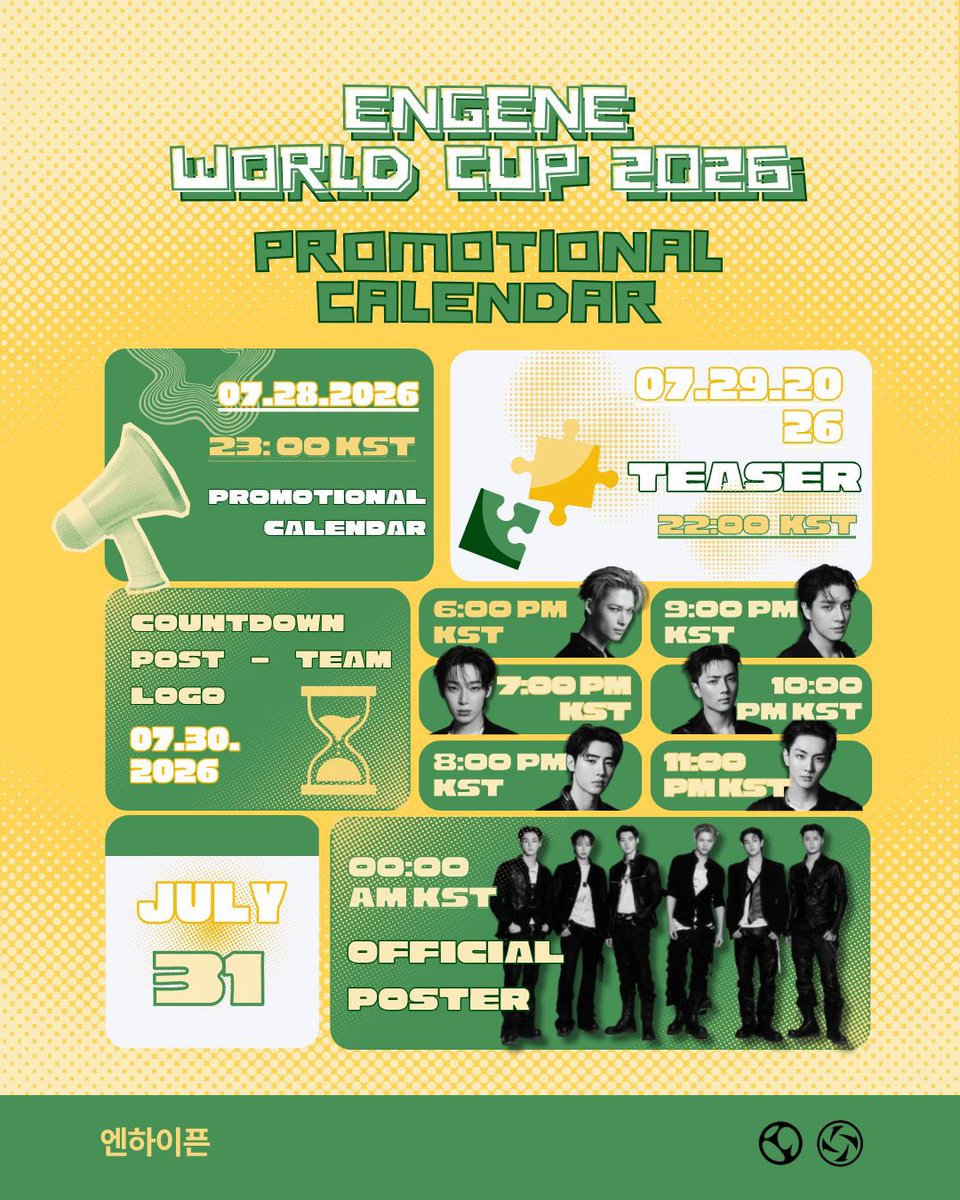 EngeneWorldCup's tweet photo. ENGENE WORLD CUP 2026 🏆⚽️

The countdown begins! Get ready, ENGENEs! 

Don’t miss every update, teaser, and special reveal!

Have you chosen your team yet? Comment your team emoji! 👀

🐱 🐈‍⬛ 🐶 🐩 🦊 🐆

#ENGENEWORLDCUP2026
#ENHYPEN https://t.co/KO6CSgkjK9