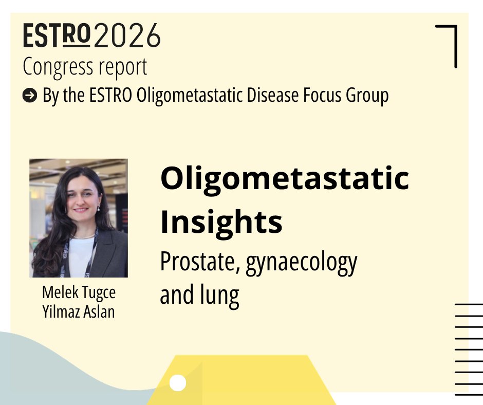 ESTRO_RT's tweet photo. 💡 #Oligometastatic highlights from #ESTRO26:
🔹 Prostate: RADIOSA: SBRT + 6mo ADT cuts metast. progression risk by 61%
🔹 GynOnc: MITO RT3/RAD: SBRT safe 1–12mo post-bevacizumab
🔹 Lung: Single-fraction SABR: 90% 2-yr local control
👉  https://t.co/khxTiKPj5Y
#RadOnc https://t.co/2vYlGEnBrj